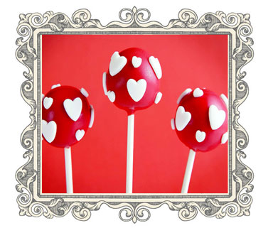 Cake pops decorados con corazones