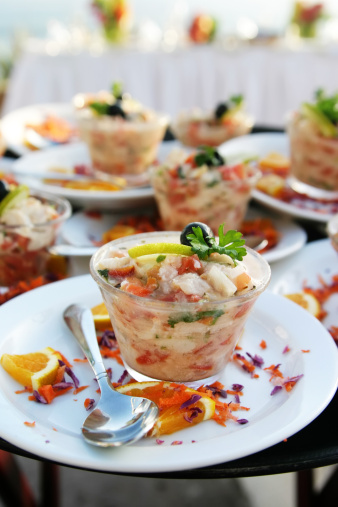 Cebiche de camar&oacute;n con mango